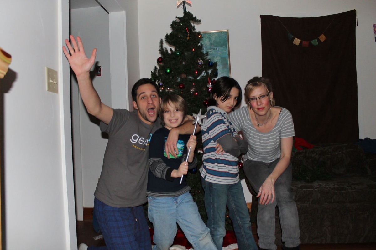 Kevin and Christopher with their family at Christmas